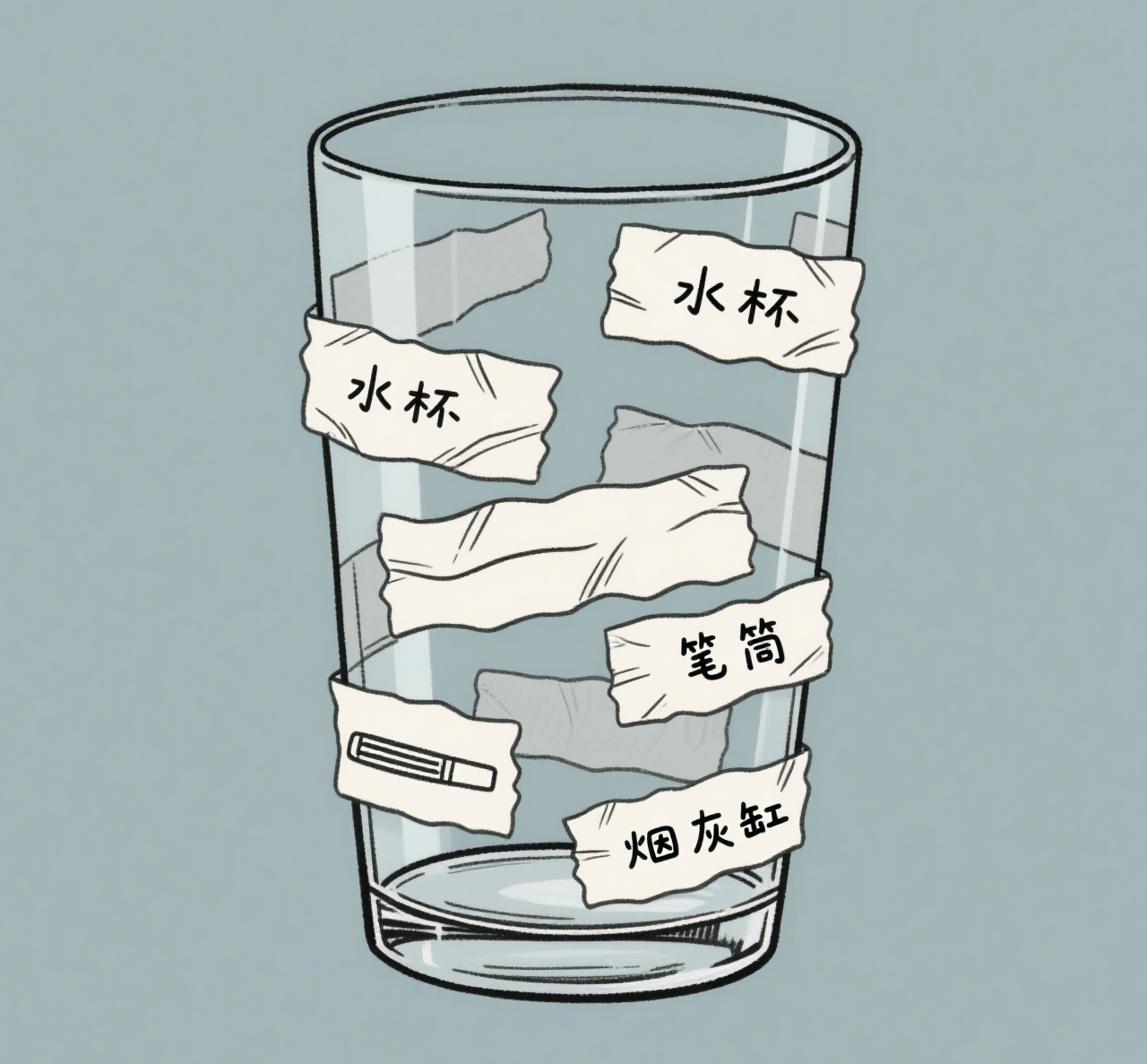 拒绝他人定义，坚守本心 — 杯子隐喻插画